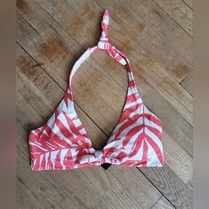 Carmen‎ Marc Valvo, Tropical Halter Bikini Top in Campari, Size Medium